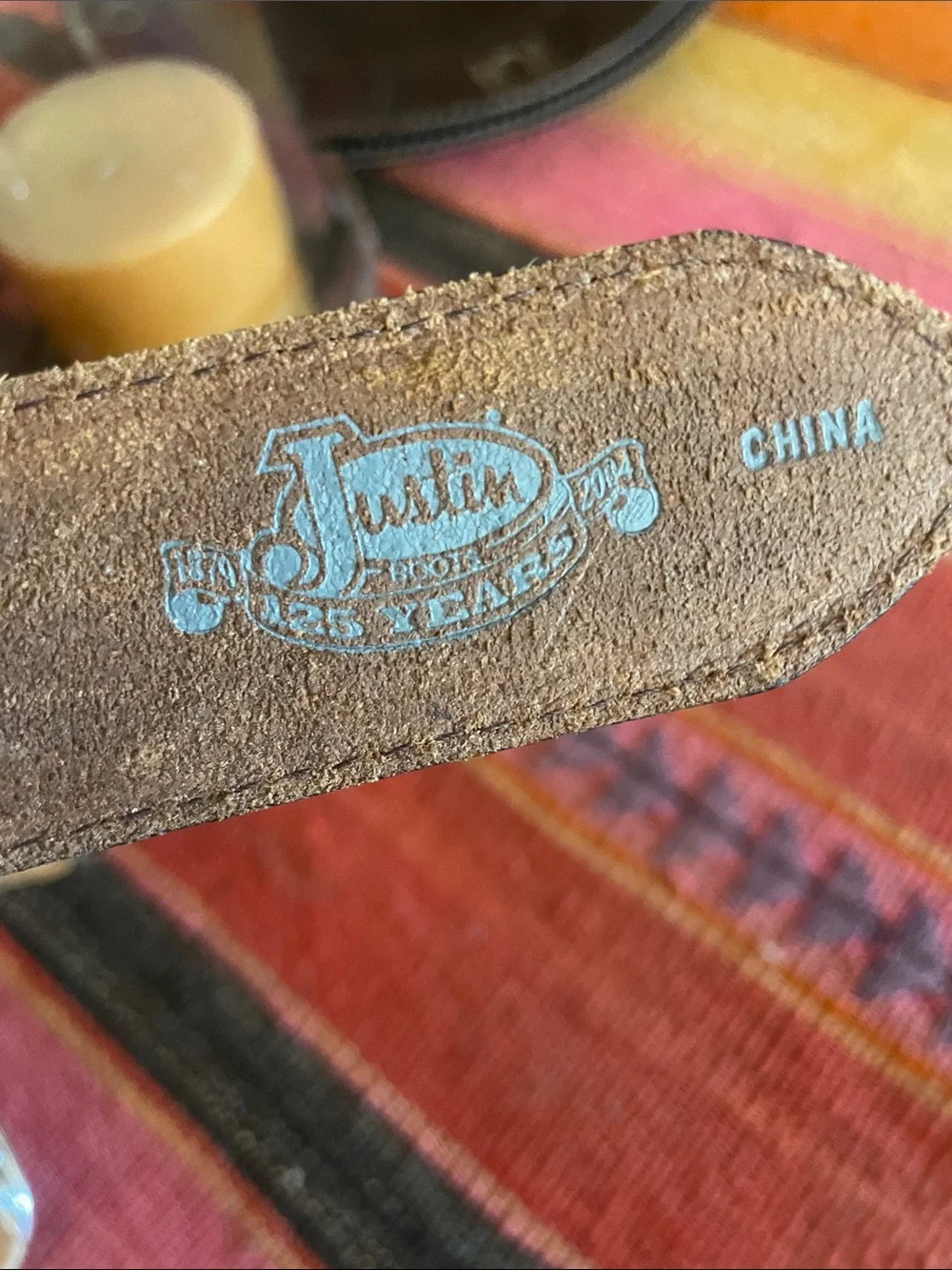 Justin Barbed Wire Men's Belt - Tan